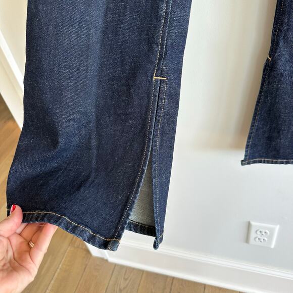 Oliver Logan Russel Denim High Waist Slit Hem Flared Jeans Blue 27 - Picture 7 of 11